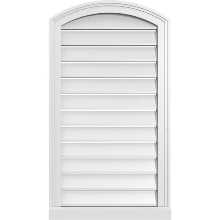 Ekena Millwork Arch Top Surface Mount PVC Gable Vent w/ 2"W x 2"P Brickmould Sill Frame, 20"W x 34"H GVPAR20X3403SN